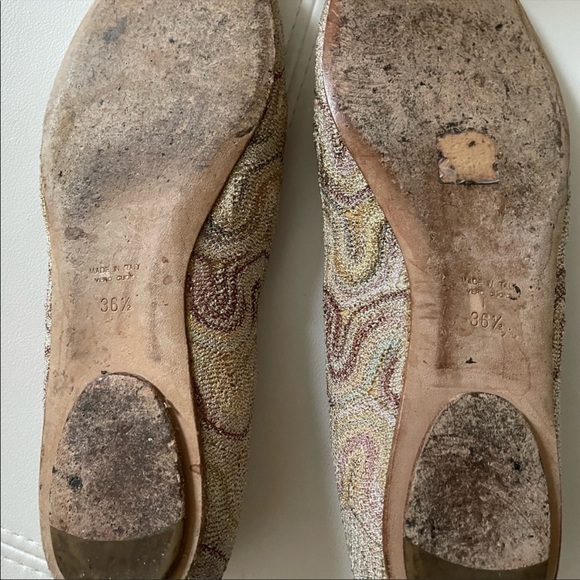 MISSONI shoes ballet flats cream and golden - Picture 9 of 11